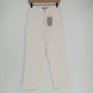 Everlane Women's The Straight-Leg Crop BoneLightweight Pant Size 0 Casual White